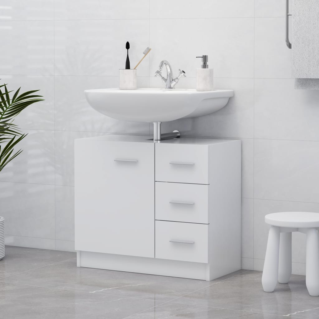 Armario Para Lavabo Madera Ingeniería Envejecida 63X30X54 Cm