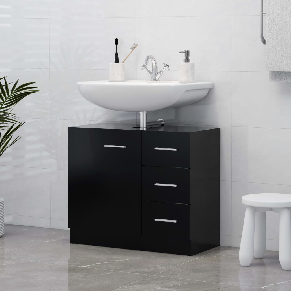 Armario Para Lavabo Madera Ingeniería Envejecida 63X30X54 Cm