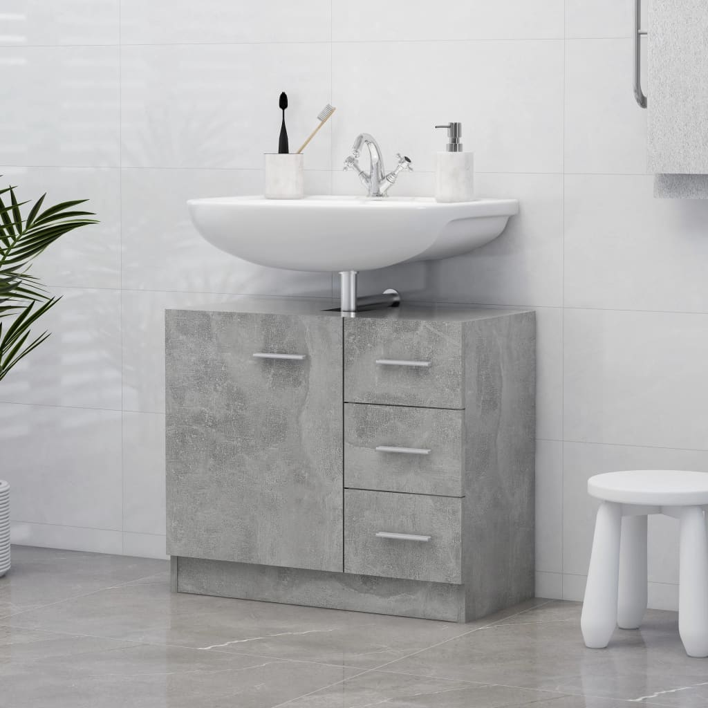 Armario Para Lavabo Madera Ingeniería Envejecida 63X30X54 Cm