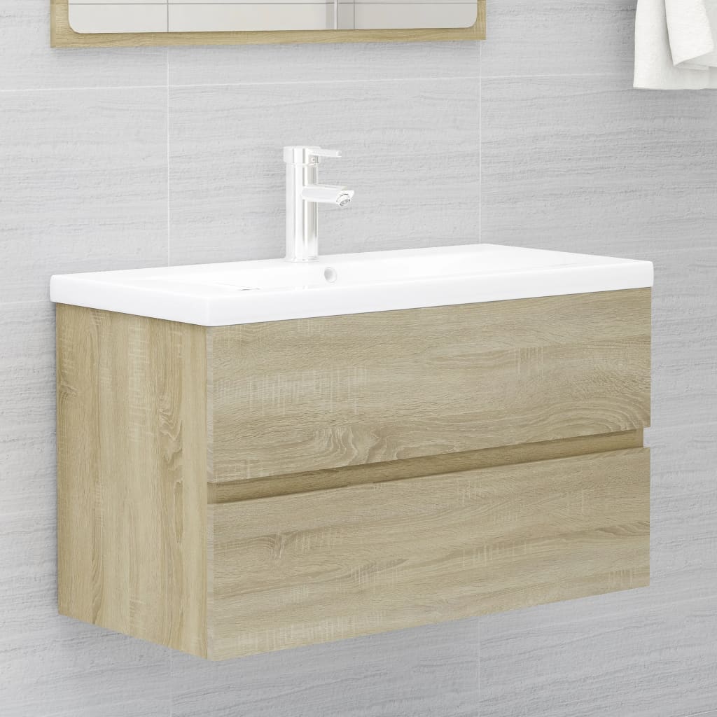 Mueble De Lavabo Madera Ingeniería Envejecida 90X38,5X45 Cm