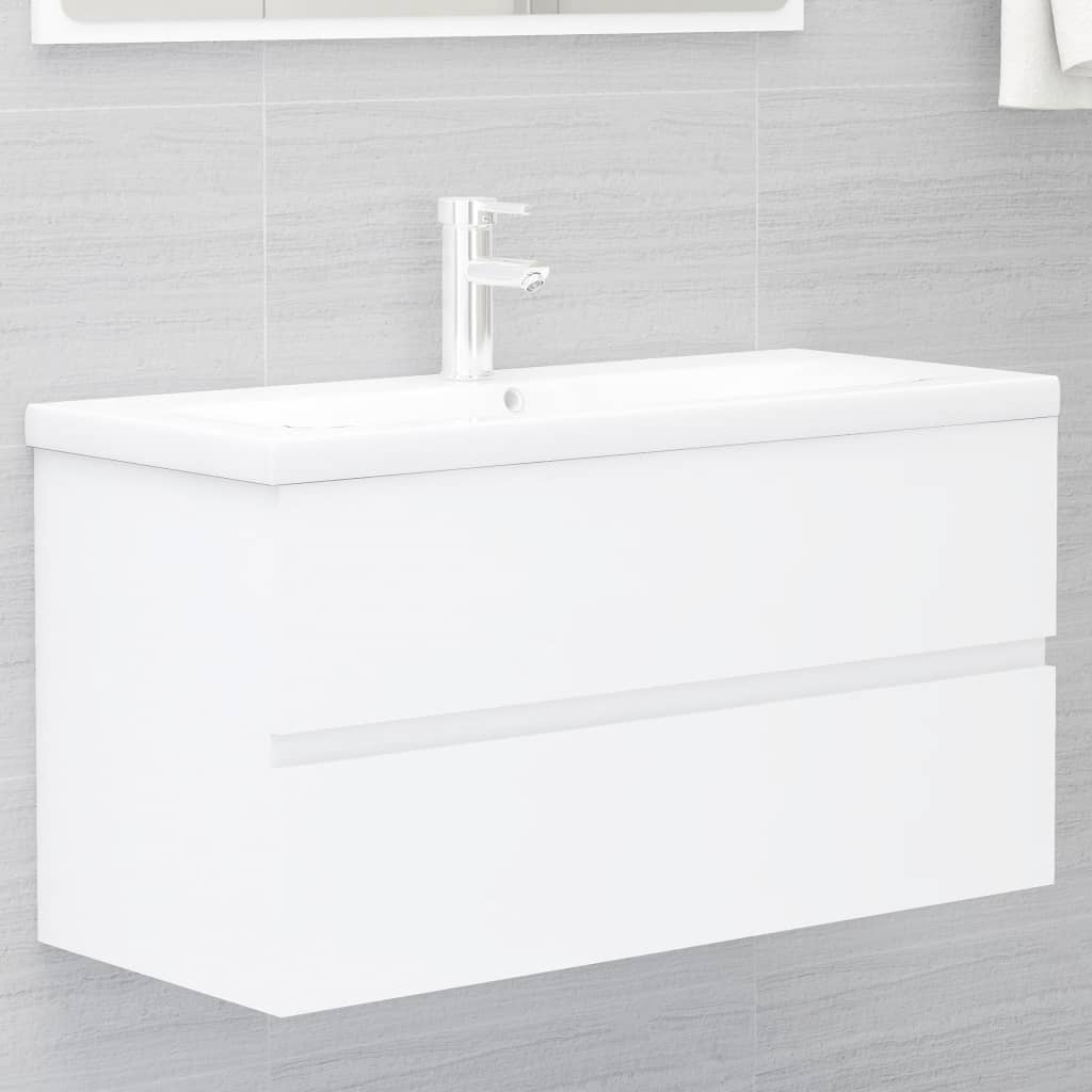 Mueble De Lavabo Madera Ingeniería Envejecida 90X38,5X45 Cm