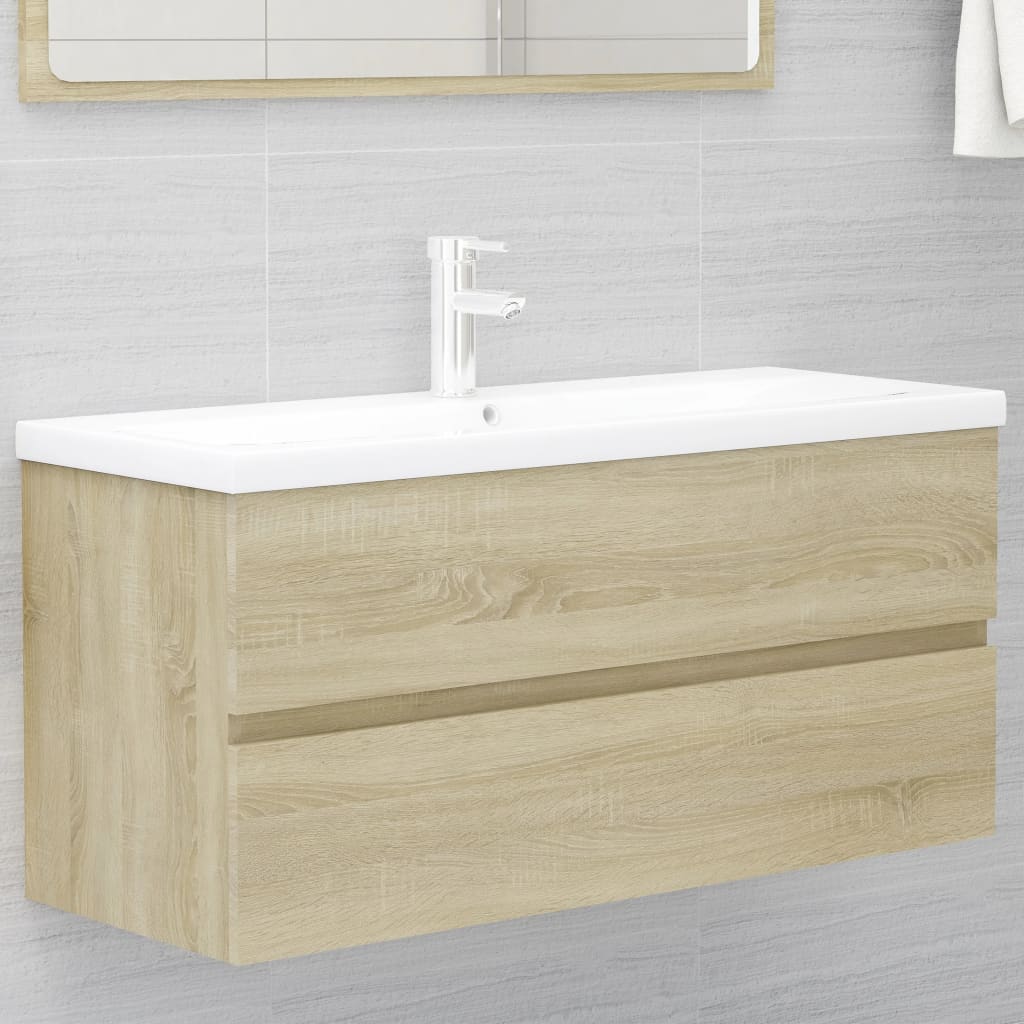 Mueble De Lavabo Madera Ingeniería Envejecida 90X38,5X45 Cm