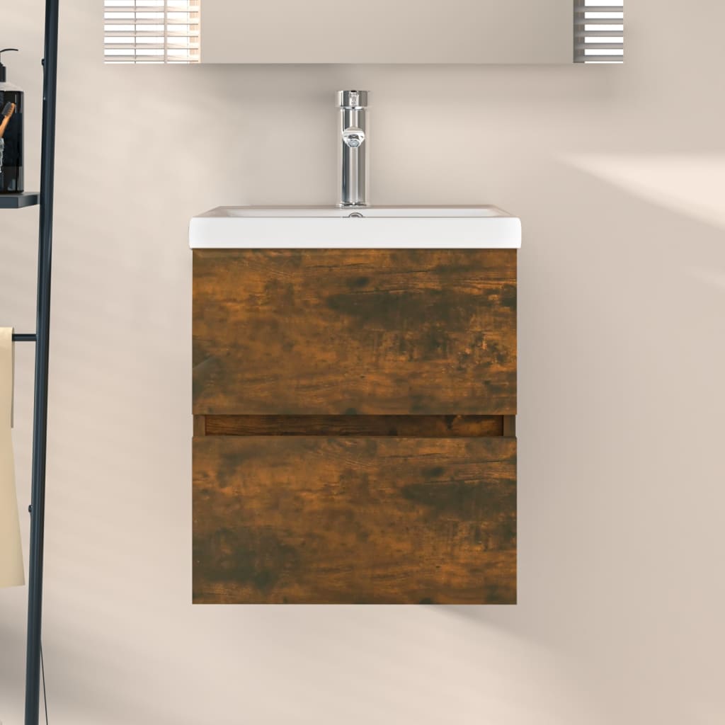 Mueble De Lavabo Madera Ingeniería Envejecida 90X38,5X45 Cm