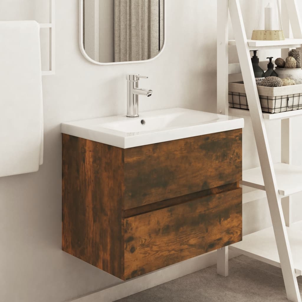 Mueble De Lavabo Madera Ingeniería Envejecida 90X38,5X45 Cm