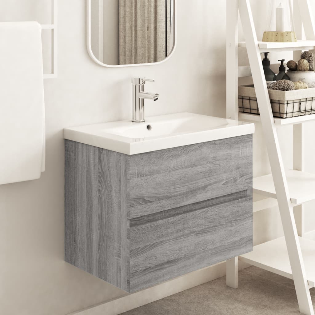 Mueble De Lavabo Madera Ingeniería Envejecida 90X38,5X45 Cm