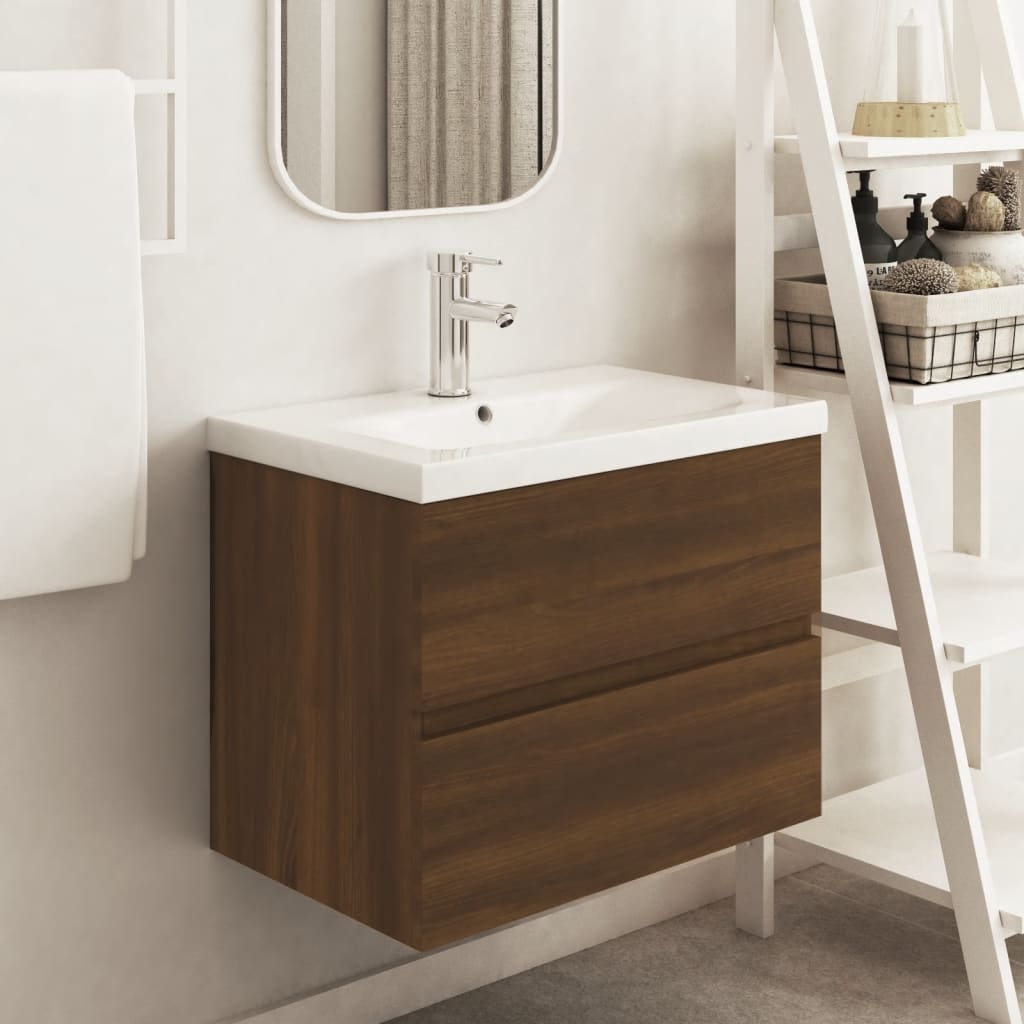 Mueble De Lavabo Madera Ingeniería Envejecida 90X38,5X45 Cm