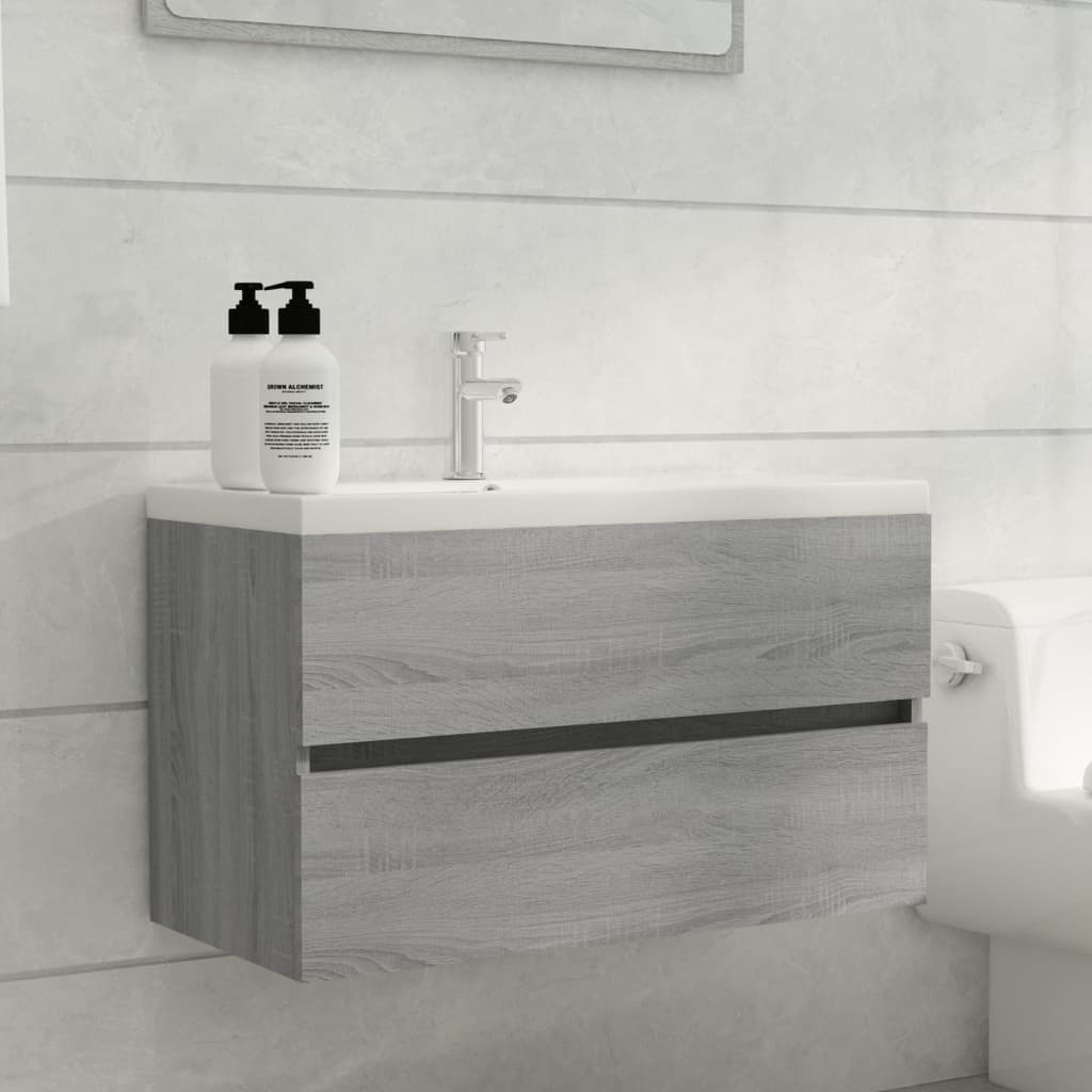 Mueble De Lavabo Madera Ingeniería Envejecida 90X38,5X45 Cm