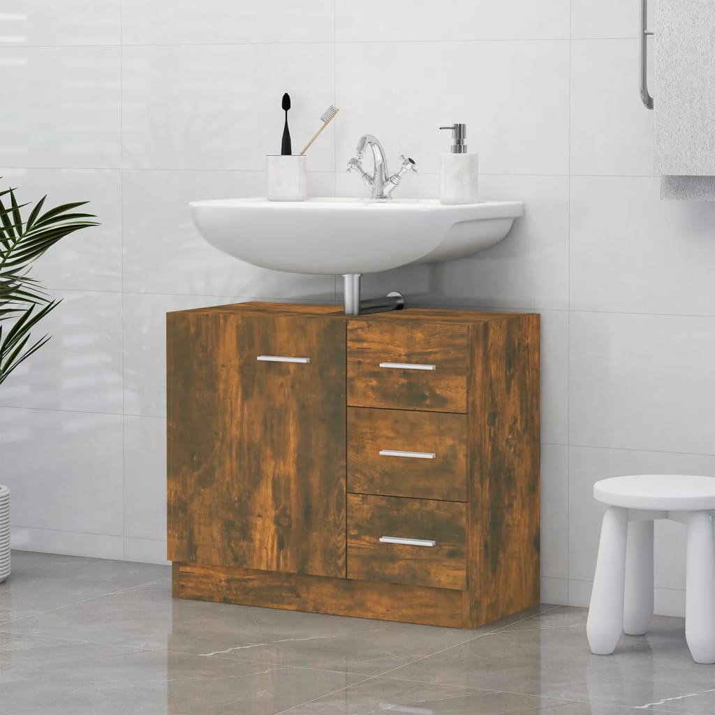 Armario Para Lavabo Madera Ingeniería Envejecida 63X30X54 Cm