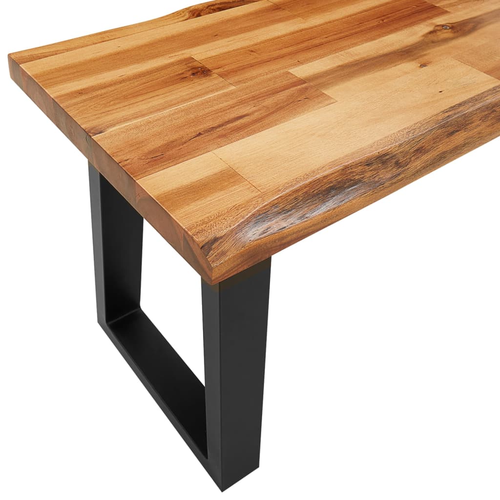 Juego De Comedor Con Borde Vivo 3 Piezas Madera Maciza Acacia