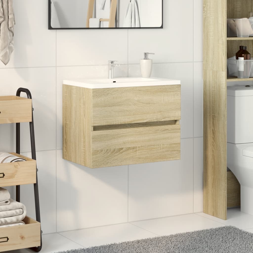 Mueble De Lavabo Madera Ingeniería Envejecida 90X38,5X45 Cm