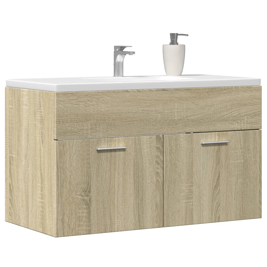 Armario Para Lavabo Contrachapada Color Roble 80X38,5X46 Cm