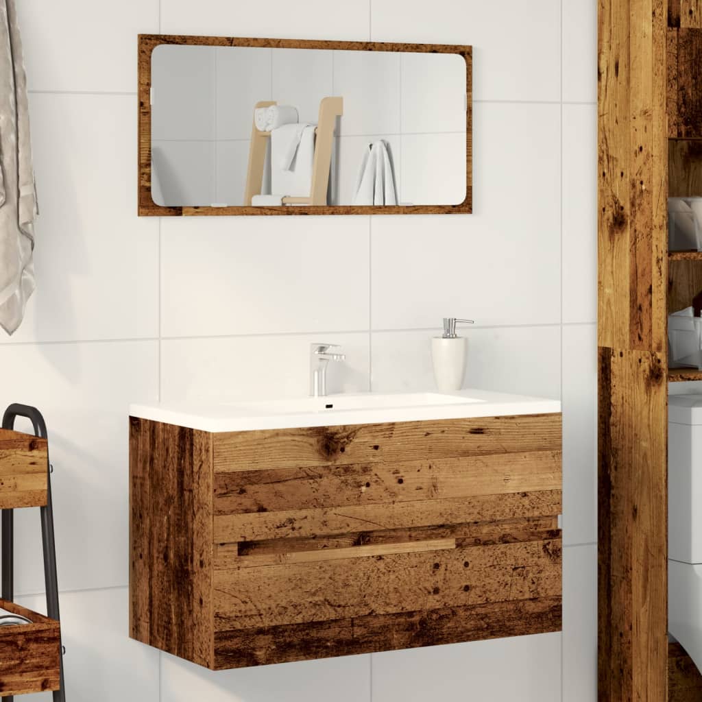 Mueble De Lavabo Madera Ingeniería Envejecida 90X38,5X45 Cm