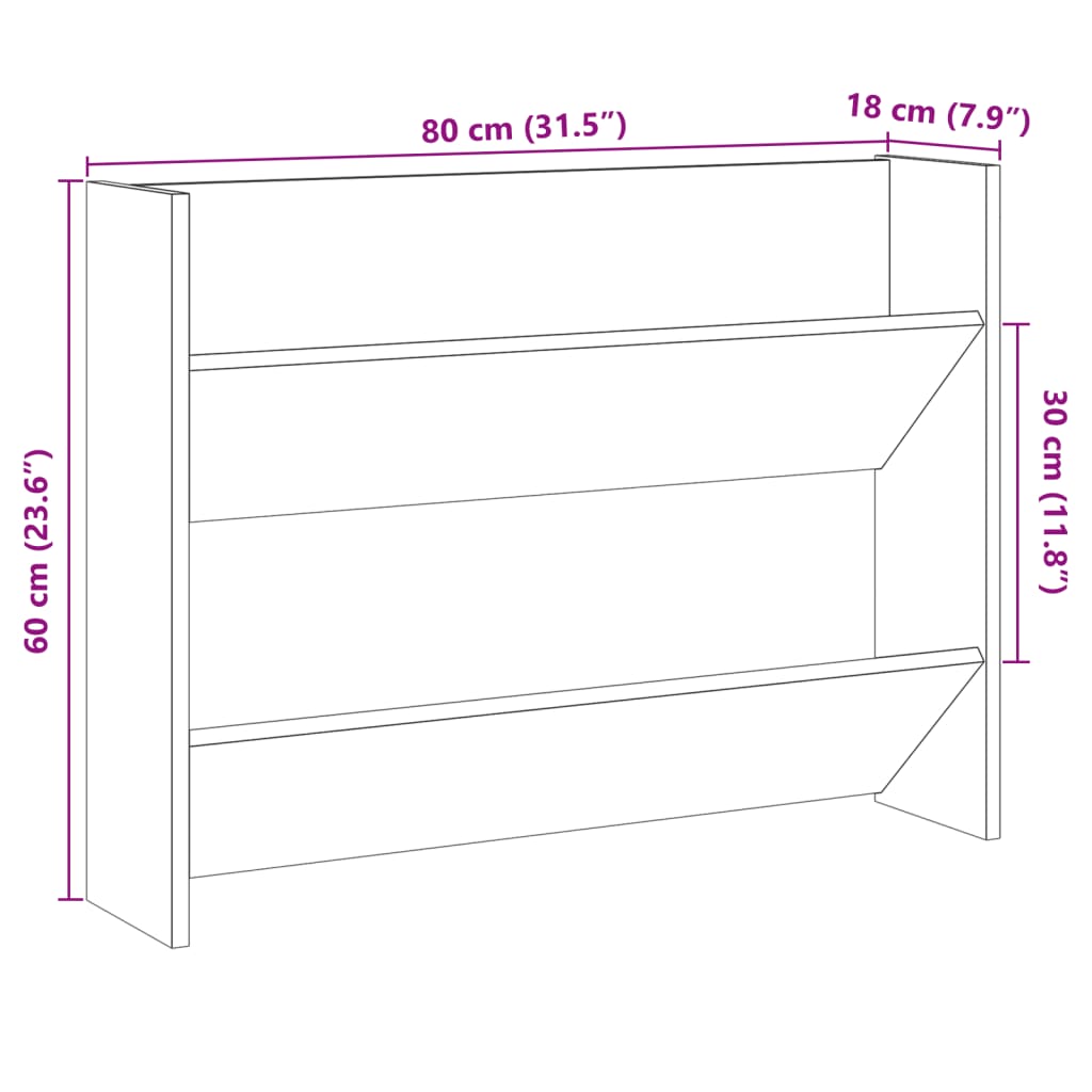 Zapatero De Pared Madera De Ingeniería Envejecida Madera Antigua