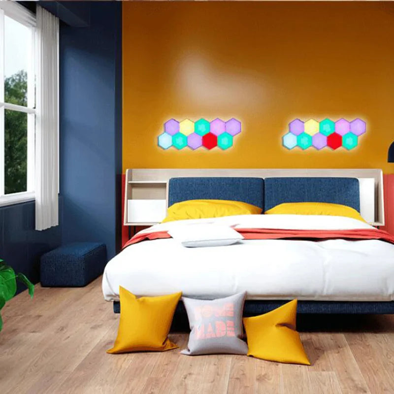 Lámpara de pared decorativa con hexágonos