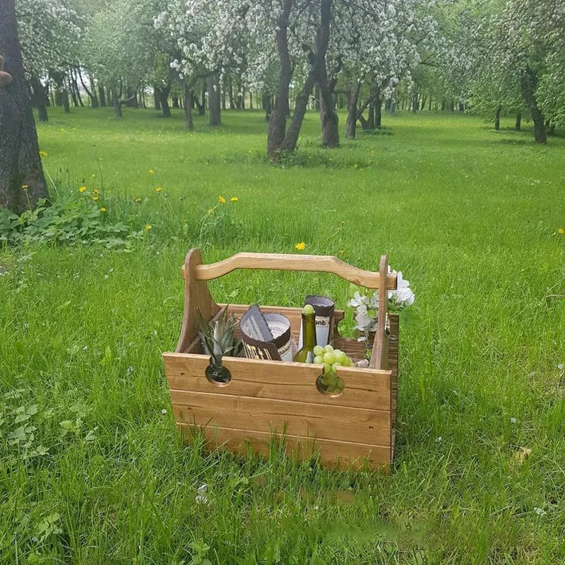 Cesta / mesa de picnic de madera