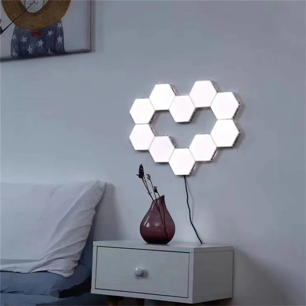 Lámpara de pared decorativa con hexágonos